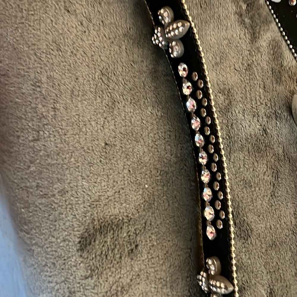 Belt black with clear stones